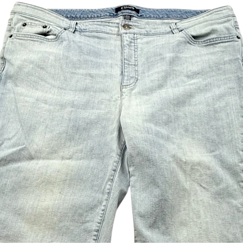 Chaps Men’s Long Denim Shorts Blue Size 20W‎ Relaxed Fit Knee Length Jeans